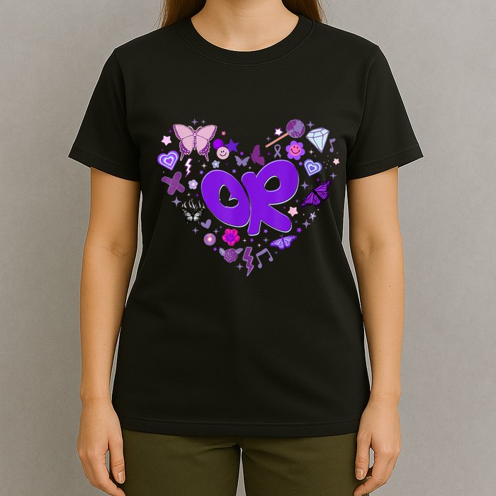 Olivia First Name Personalized Groovy 80s Heart T-Shirt