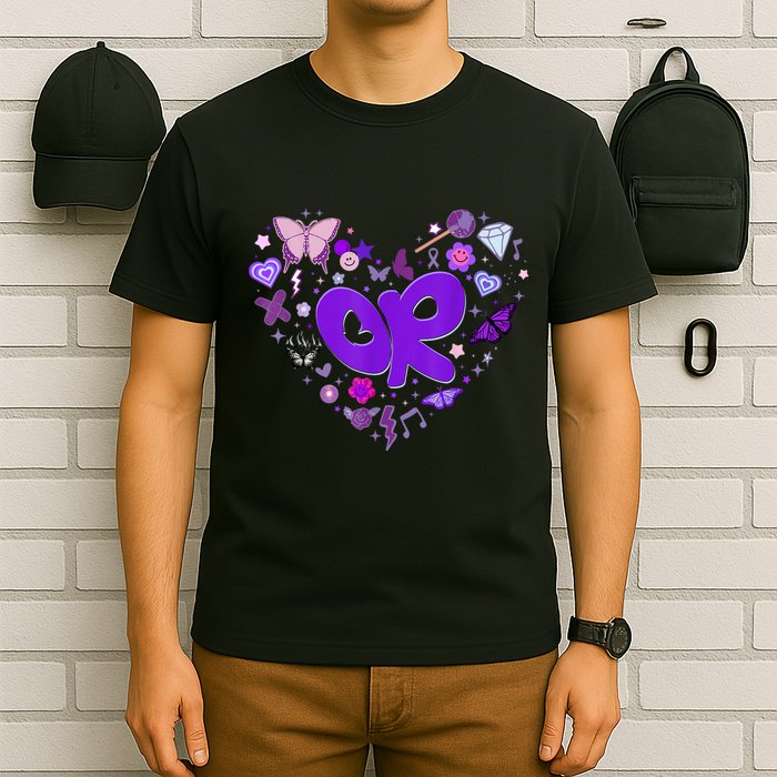 Olivia First Name Personalized Groovy 80s Heart T-Shirt