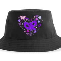 Olivia First Name Personalized Groovy 80s Heart Sustainable Bucket Hat