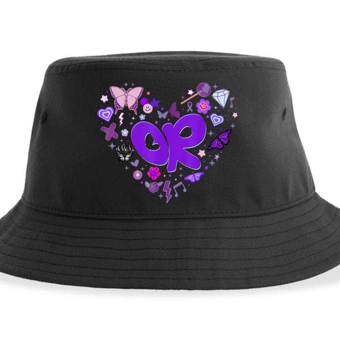 Olivia First Name Personalized Groovy 80s Heart Sustainable Bucket Hat