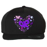 Olivia First Name Personalized Groovy 80s Heart Wool Snapback Cap