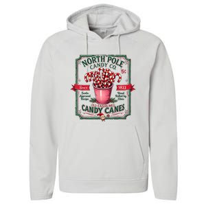 Old Fashioned North Pole Candy Cane Company Elf Christmas Performance Fleece Hoodie