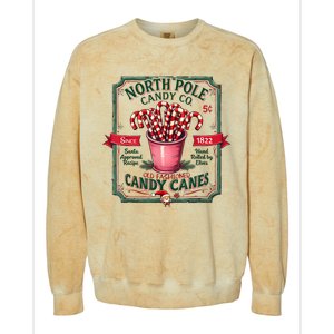 Old Fashioned North Pole Candy Cane Company Elf Christmas Colorblast Crewneck Sweatshirt