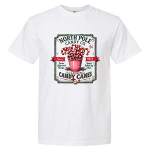 Old Fashioned North Pole Candy Cane Company Elf Christmas Garment-Dyed Heavyweight T-Shirt