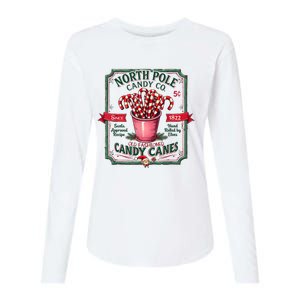 Old Fashioned North Pole Candy Cane Company Elf Christmas Womens Cotton Relaxed Long Sleeve T-Shirt