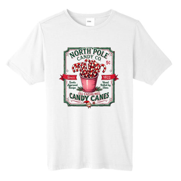 Old Fashioned North Pole Candy Cane Company Elf Christmas Tall Fusion ChromaSoft Performance T-Shirt