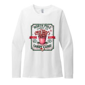 Old Fashioned North Pole Candy Cane Company Elf Christmas Womens CVC Long Sleeve Shirt