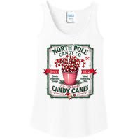 Old Fashioned North Pole Candy Cane Company Elf Christmas Ladies Essential Tank