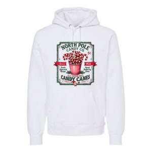 Old Fashioned North Pole Candy Cane Company Elf Christmas Premium Hoodie