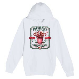 Old Fashioned North Pole Candy Cane Company Elf Christmas Premium Pullover Hoodie