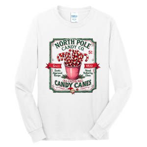 Old Fashioned North Pole Candy Cane Company Elf Christmas Tall Long Sleeve T-Shirt