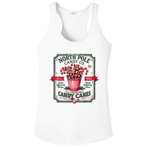 Old Fashioned North Pole Candy Cane Company Elf Christmas Ladies PosiCharge Competitor Racerback Tank