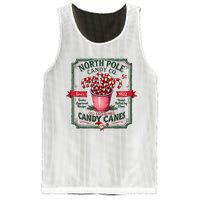 Old Fashioned North Pole Candy Cane Company Elf Christmas Mesh Reversible Basketball Jersey Tank