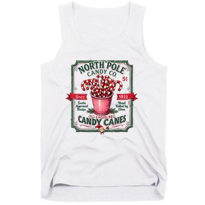 Old Fashioned North Pole Candy Cane Company Elf Christmas Tank Top