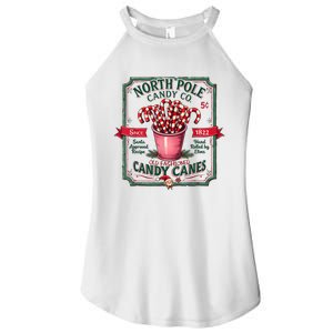 Old Fashioned North Pole Candy Cane Company Elf Christmas Women's Perfect Tri Rocker Tank