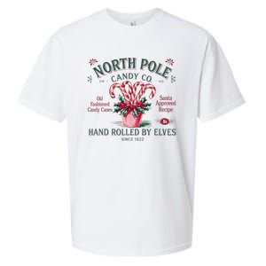 Old Fashioned North Pole Elf Christmas Candy Cane Company Sueded Cloud Jersey T-Shirt