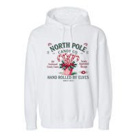 Old Fashioned North Pole Elf Christmas Candy Cane Company Garment-Dyed Fleece Hoodie