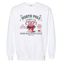 Old Fashioned North Pole Elf Christmas Candy Cane Company Garment-Dyed Sweatshirt