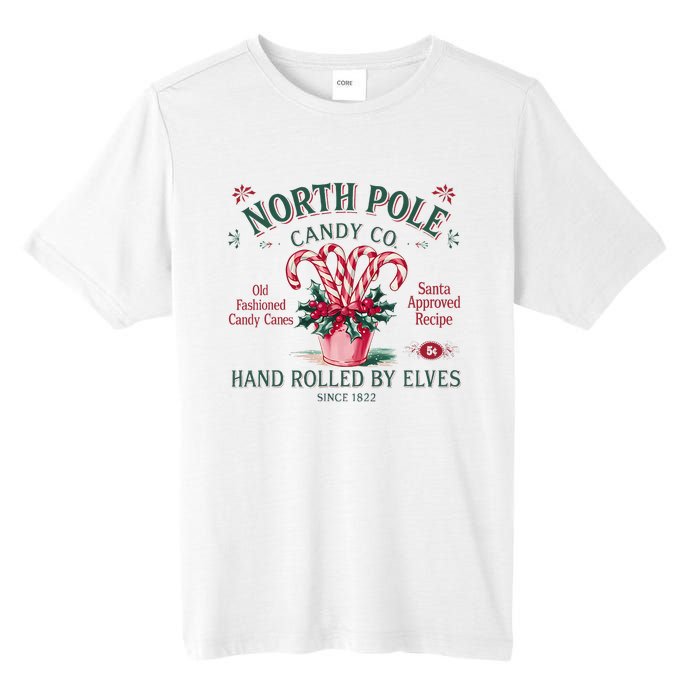 Old Fashioned North Pole Elf Christmas Candy Cane Company Tall Fusion ChromaSoft Performance T-Shirt