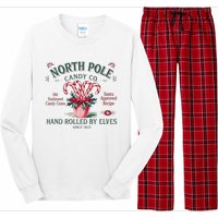 Old Fashioned North Pole Elf Christmas Candy Cane Company Long Sleeve Pajama Set