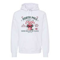 Old Fashioned North Pole Elf Christmas Candy Cane Company Premium Hoodie