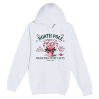 Old Fashioned North Pole Elf Christmas Candy Cane Company Premium Pullover Hoodie