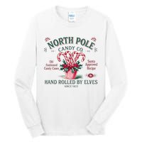 Old Fashioned North Pole Elf Christmas Candy Cane Company Tall Long Sleeve T-Shirt