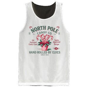 Old Fashioned North Pole Elf Christmas Candy Cane Company Mesh Reversible Basketball Jersey Tank