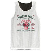 Old Fashioned North Pole Elf Christmas Candy Cane Company Mesh Reversible Basketball Jersey Tank