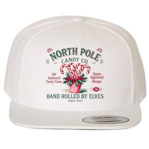 Old Fashioned North Pole Elf Christmas Candy Cane Company Wool Snapback Cap