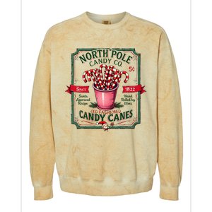 Old Fashioned North Pole Candy Cane Company Elf Christmas Colorblast Crewneck Sweatshirt