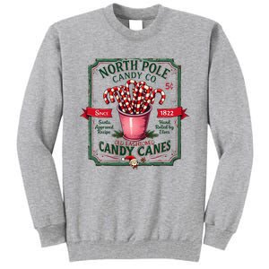 Old Fashioned North Pole Candy Cane Company Elf Christmas Tall Sweatshirt