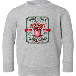 Old Fashioned North Pole Candy Cane Company Elf Christmas Toddler Sweatshirt