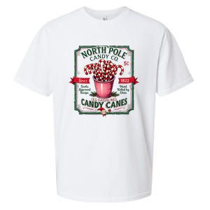 Old Fashioned North Pole Candy Cane Company Elf Christmas Sueded Cloud Jersey T-Shirt