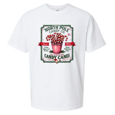 Old Fashioned North Pole Candy Cane Company Elf Christmas Sueded Cloud Jersey T-Shirt