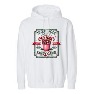 Old Fashioned North Pole Candy Cane Company Elf Christmas Garment-Dyed Fleece Hoodie