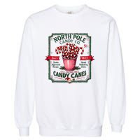 Old Fashioned North Pole Candy Cane Company Elf Christmas Garment-Dyed Sweatshirt