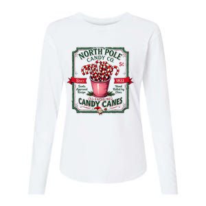 Old Fashioned North Pole Candy Cane Company Elf Christmas Womens Cotton Relaxed Long Sleeve T-Shirt