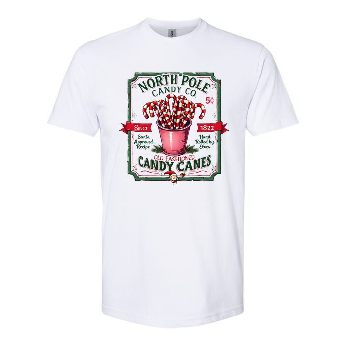 Old Fashioned North Pole Candy Cane Company Elf Christmas Softstyle CVC T-Shirt