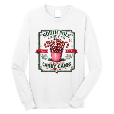 Old Fashioned North Pole Candy Cane Company Elf Christmas Long Sleeve Shirt