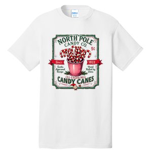 Old Fashioned North Pole Candy Cane Company Elf Christmas Tall T-Shirt