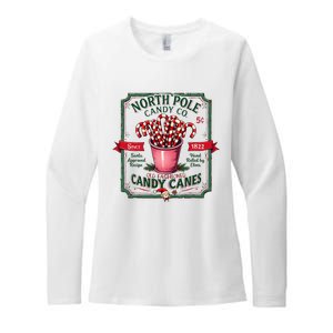 Old Fashioned North Pole Candy Cane Company Elf Christmas Womens CVC Long Sleeve Shirt