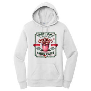 Old Fashioned North Pole Candy Cane Company Elf Christmas Women's Pullover Hoodie