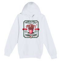 Old Fashioned North Pole Candy Cane Company Elf Christmas Premium Pullover Hoodie