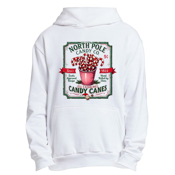 Old Fashioned North Pole Candy Cane Company Elf Christmas Urban Pullover Hoodie