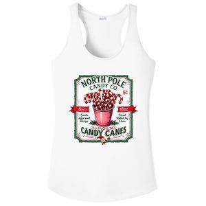 Old Fashioned North Pole Candy Cane Company Elf Christmas Ladies PosiCharge Competitor Racerback Tank