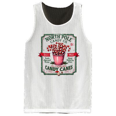 Old Fashioned North Pole Candy Cane Company Elf Christmas Mesh Reversible Basketball Jersey Tank