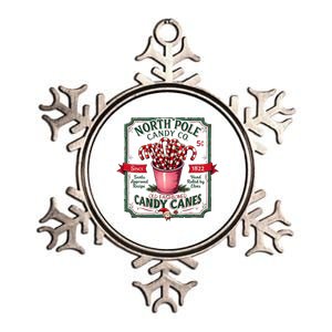 Old Fashioned North Pole Candy Cane Company Elf Christmas Metallic Star Ornament