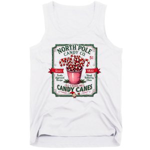 Old Fashioned North Pole Candy Cane Company Elf Christmas Tank Top