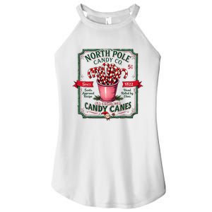 Old Fashioned North Pole Candy Cane Company Elf Christmas Women's Perfect Tri Rocker Tank